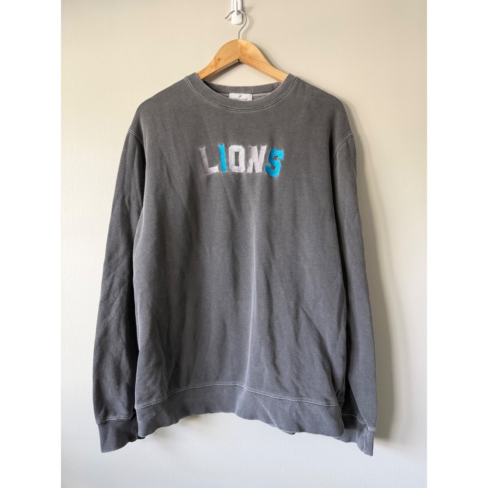 Ferne‎ Boutique Detroit Lions Graphic Sweatshirt Charcoal Medium